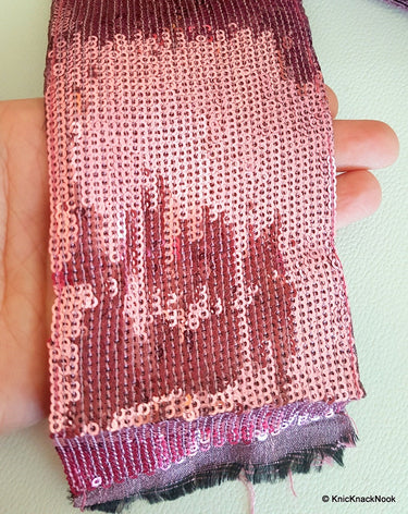 Pink Sequins Trim, Approx. 77mm wide
